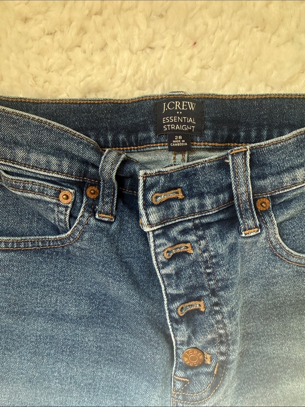 J. Crew Essential Straight Leg Jeans - Blue Denim